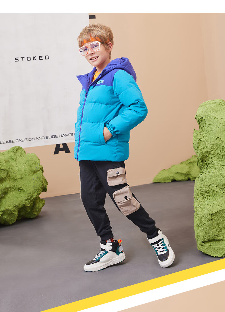 361童装男童两面穿羽绒服儿童加厚外套2021年冬季新款中大童小学生