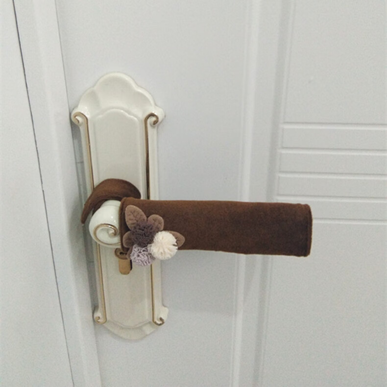 玻璃门把手套绒布门把手保护套布艺保暖防撞垫冬门把套拉手套把手套姜