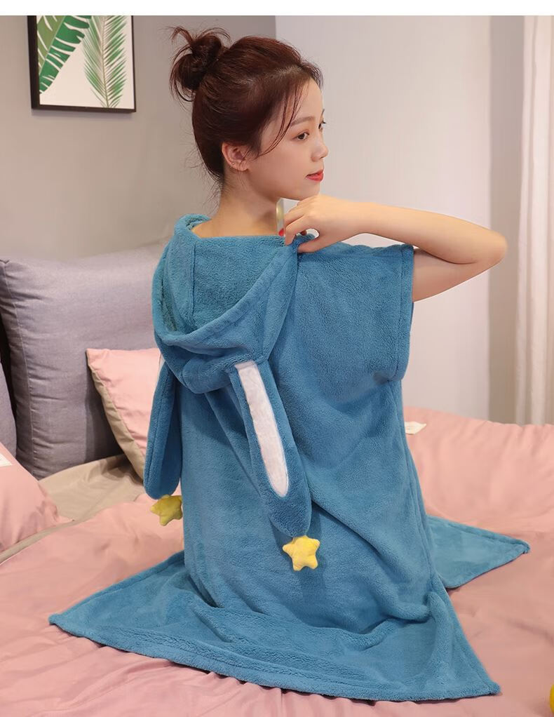 可以穿的少女浴巾 能穿的浴巾女洗澡后衣服裹身可穿冬天2021新款大号