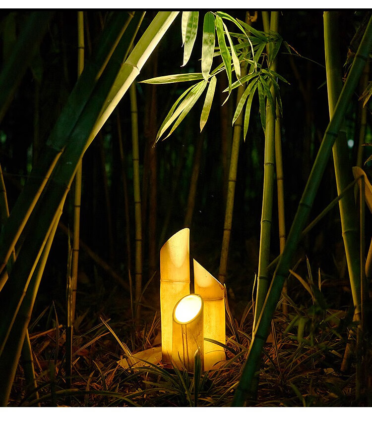led户外仿真发光竹子造型景观灯花园别墅草坪装饰庭院田园落地灯