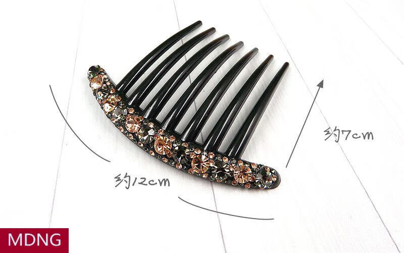 mdng大号七齿插梳进口发梳韩版水钻发插盘发髻插发卡发夹简约发饰头饰