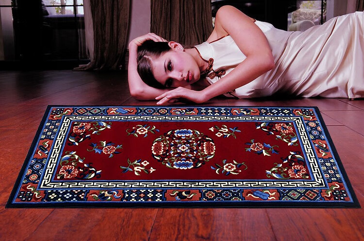 炫丰 蒙古国纯毛手工地毯 藏毯 道羊毛古典藏式床边地毯 厘米 如图2