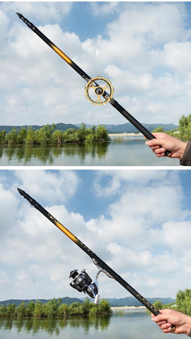 三定位前打竿套装超轻手车溪流前打竿麦竿钓竿剪线调谷定位杆超硬逗三