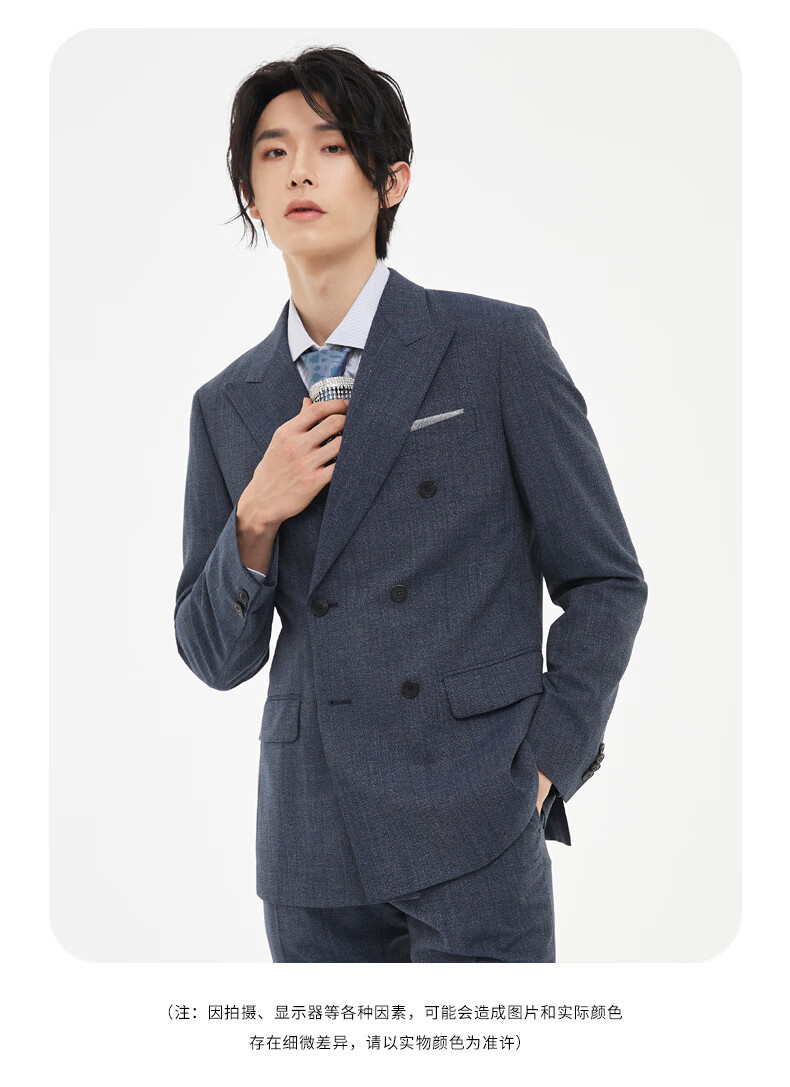 【商场同款】ziozia春季新品男士商务西服正装痞帅双排扣修身西服