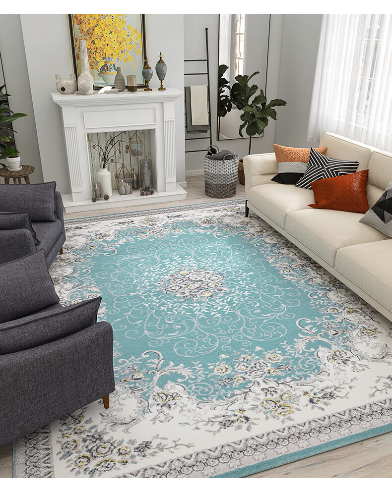 东升室内地毯轻奢客厅地毯欧式家用沙发毯茶几毯整铺卧室床边毯大面积