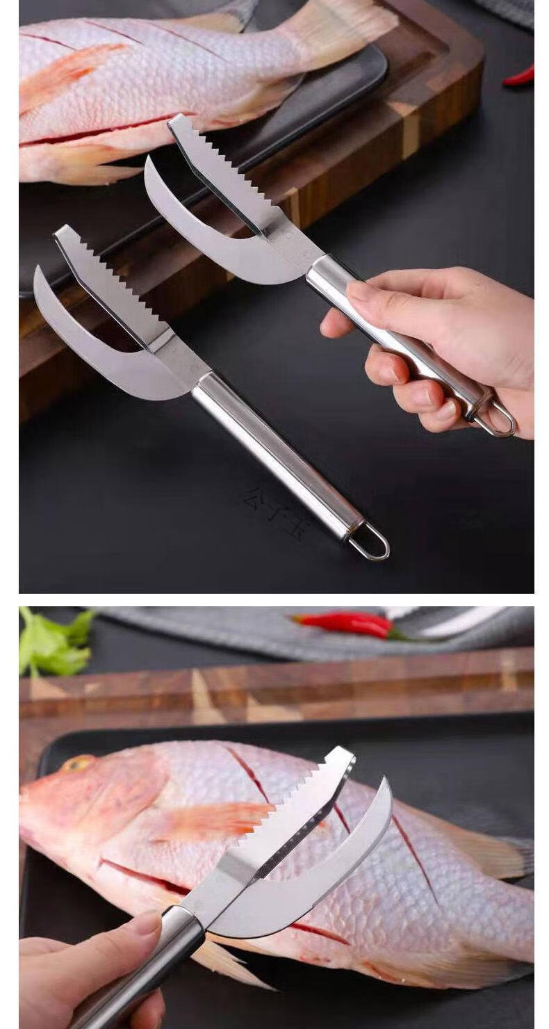 刮鱼鳞神器杀鱼神器刮鳞器开肚剖鱼去刮鱼鳞神器新款不锈钢加厚鱼肚刀