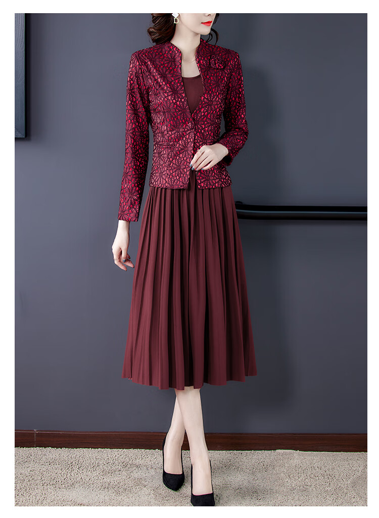 喜婆婆礼服二件套结婚礼服妈妈装两件套秋款妈妈时尚套装婚宴装婚礼