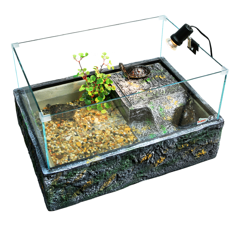 玻璃乌龟缸大型别墅缸家用龟盆养龟专用生态缸带晒台过滤超白鱼缸水龟