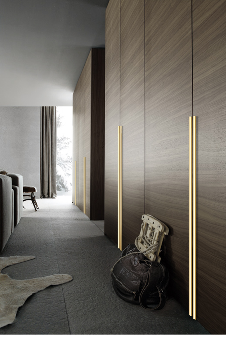 厨柜门拉手中式衣柜门加长拉手一门到顶通顶现代极简约黑色金色轻奢大