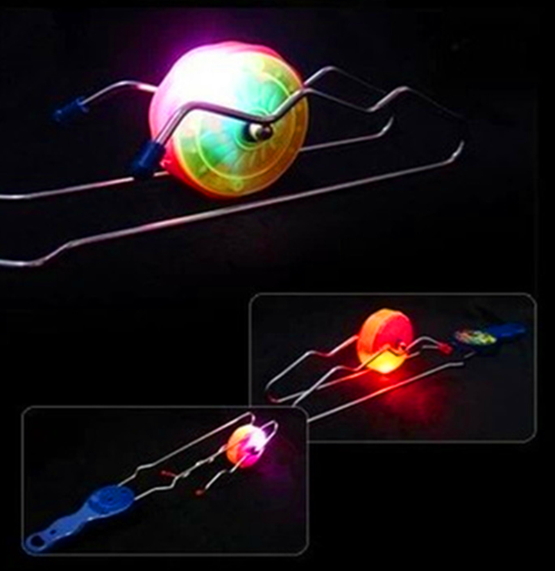 网红抖音同款七彩手摇轨道悠悠球陀螺玩具圆形闪光磁力球溜溜球魔术球