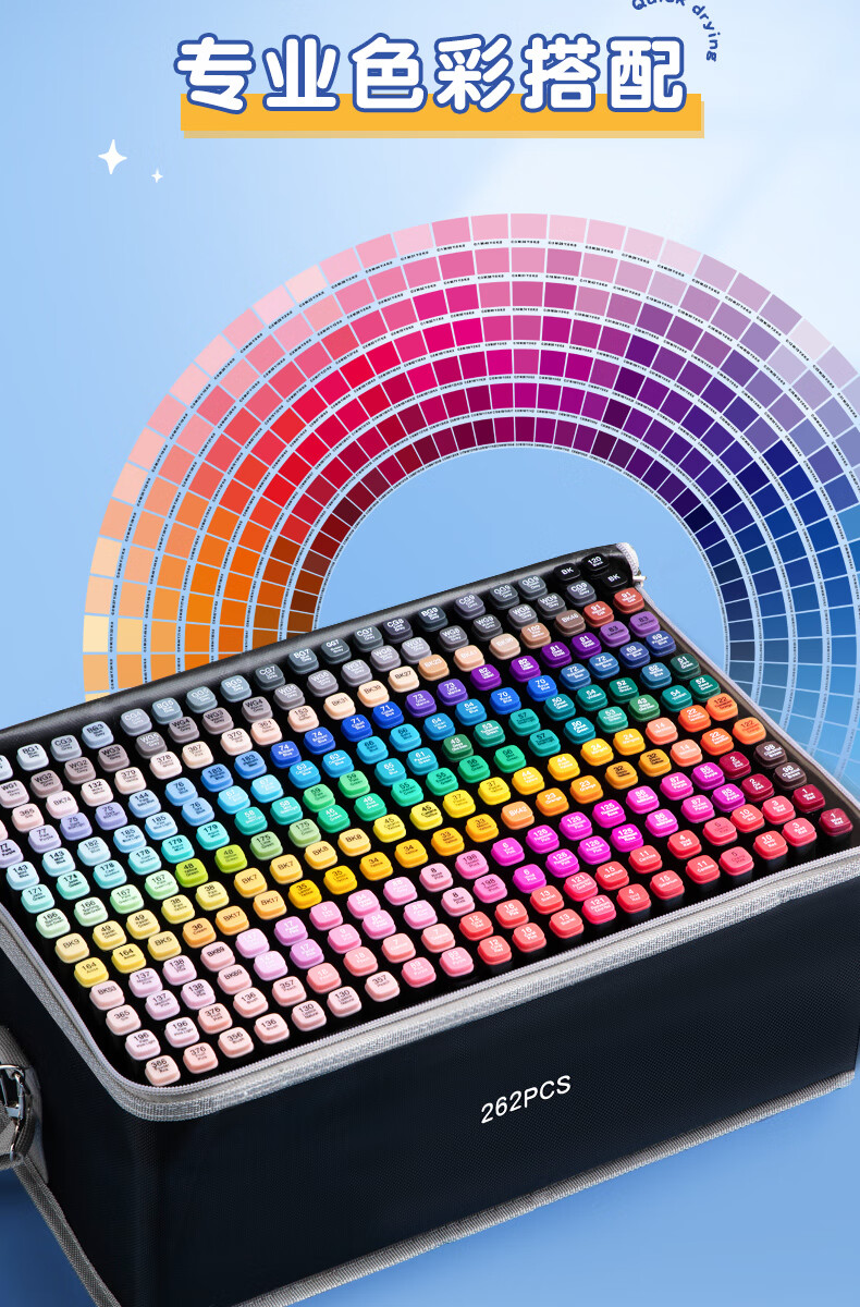 tulx马克笔儿童100色80色48色油性双头马克笔水彩笔动漫小学生美术