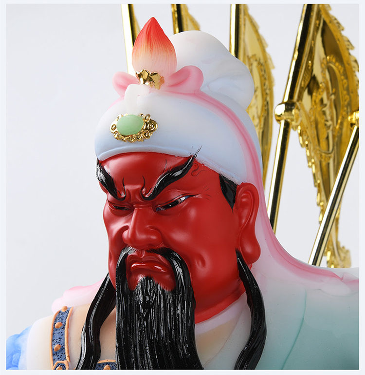 菲落汉白玉关公神像摆件客厅公司店铺关公像武财神关羽财神爷家用供奉