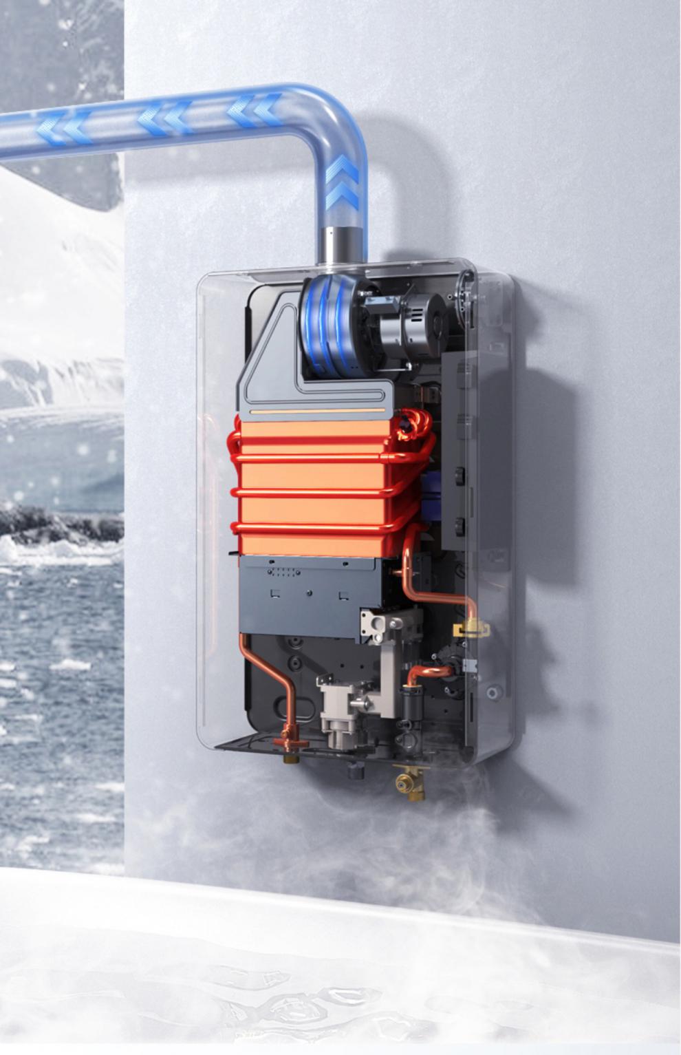 日本樱花燃气热水器平衡式天然气12升液化16l三管增压零冷水 遥控