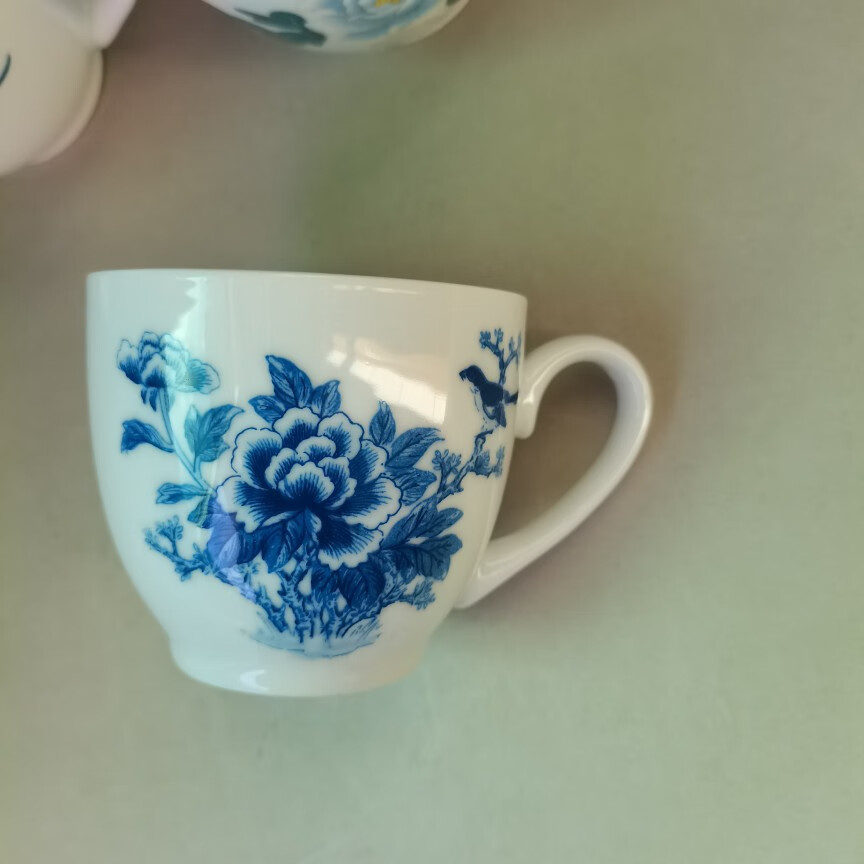 醴陵瓷器茶杯醴陵釉下彩群力双凤牌220毫升茶杯老瓷器 待客家用水杯