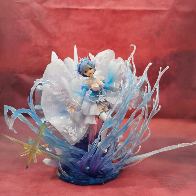 万代官方旗舰从零开始的异世界蕾姆手办水晶礼服同款生活版雷姆可发光