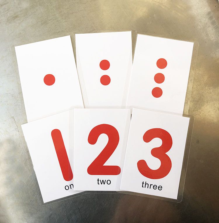 数字卡片1-10识数圆点数字2岁宝宝闪卡数感早教启蒙塑封卡片幼儿园大