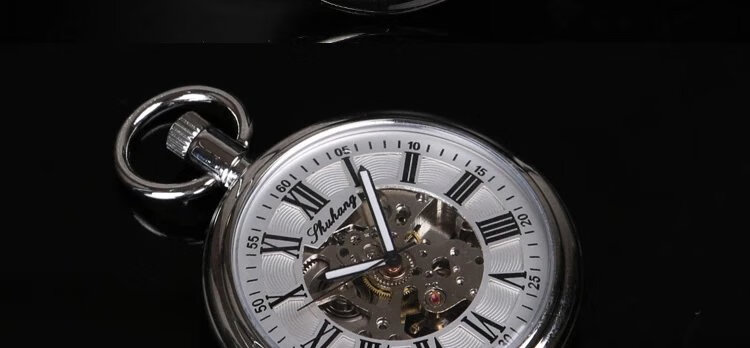 全自动机械怀表罗马复古怀旧男女镂空情侣表学生吊坠项链表非翻盖