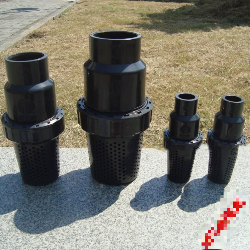 深灰色圆孔式upvc塑料水泵底阀单向逆止回阀壁厚耐腐dn20内径25毫米