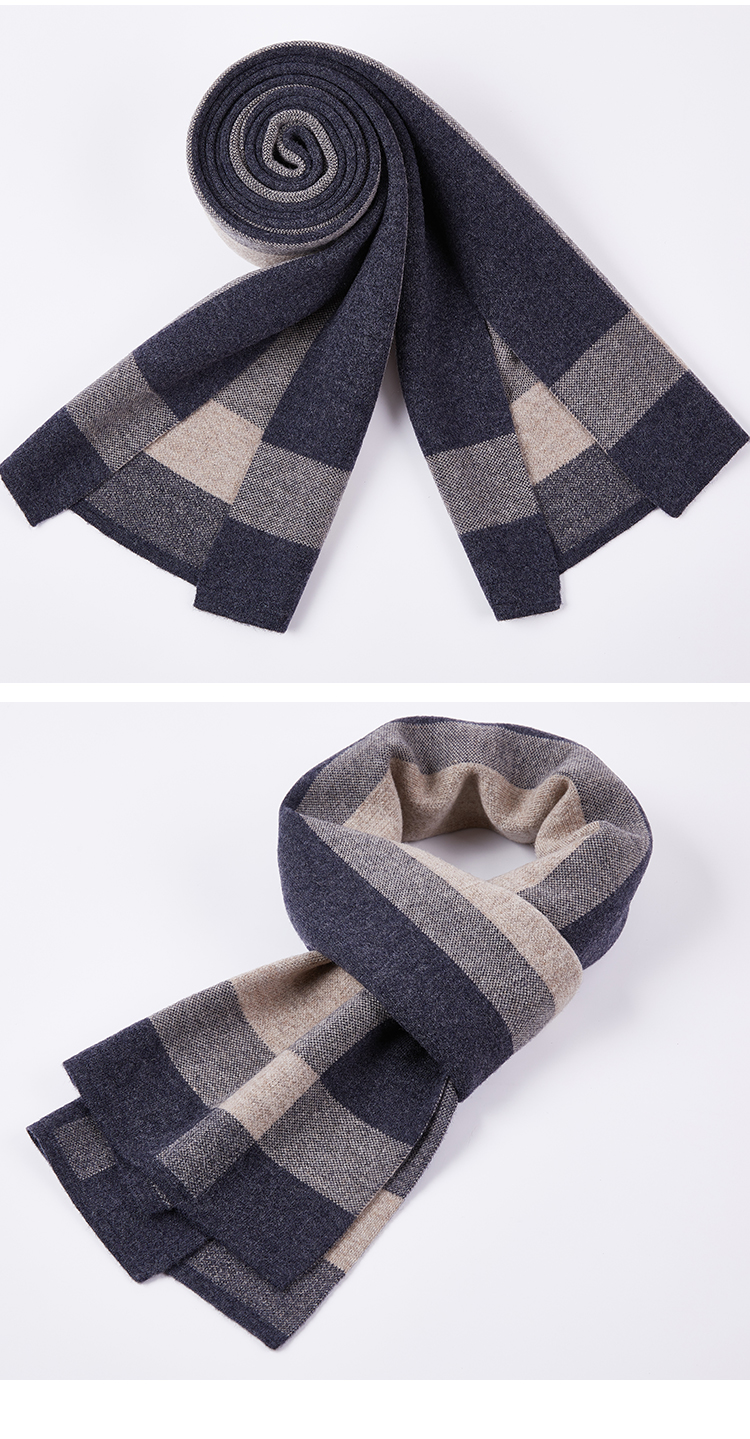 鄂尔多斯羊绒围巾男鄂尔多斯市纯山羊绒围巾男士冬季保暖加厚韩版商务