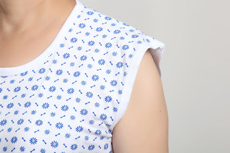 衷黎菊花牌汗衫背心中老年人白色纯棉女吊带背心印花夏季女士无袖汗衫