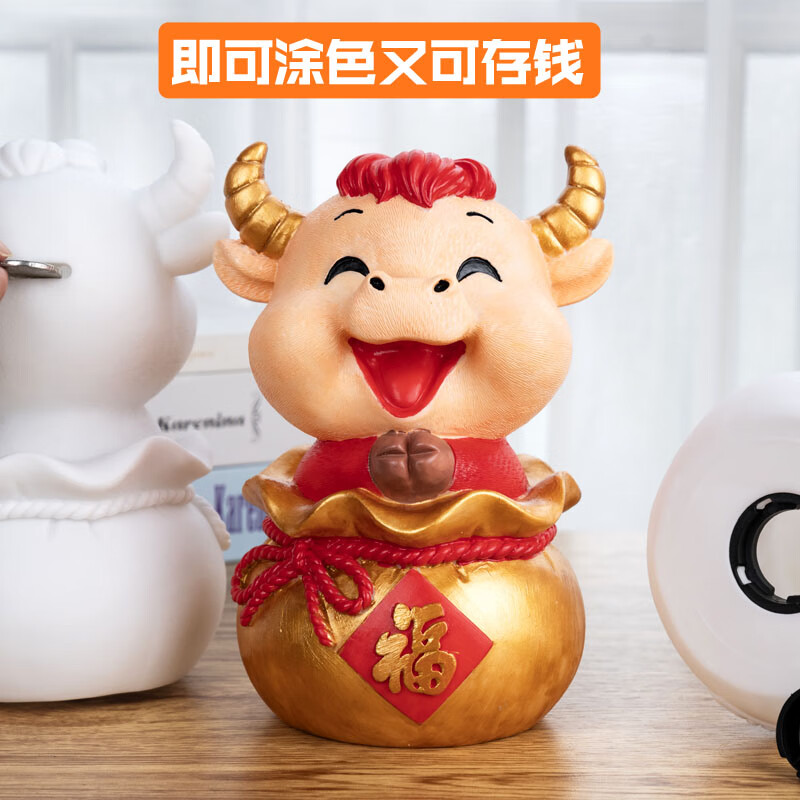 新款手工diy石膏娃娃白胚虎年新年彩绘石膏画娃娃涂色白胚涂鸦绘画