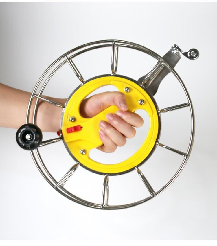 风筝轮盘高级风筝轮盘不锈钢配件大全线轴手握收放线器防倒转新款带线