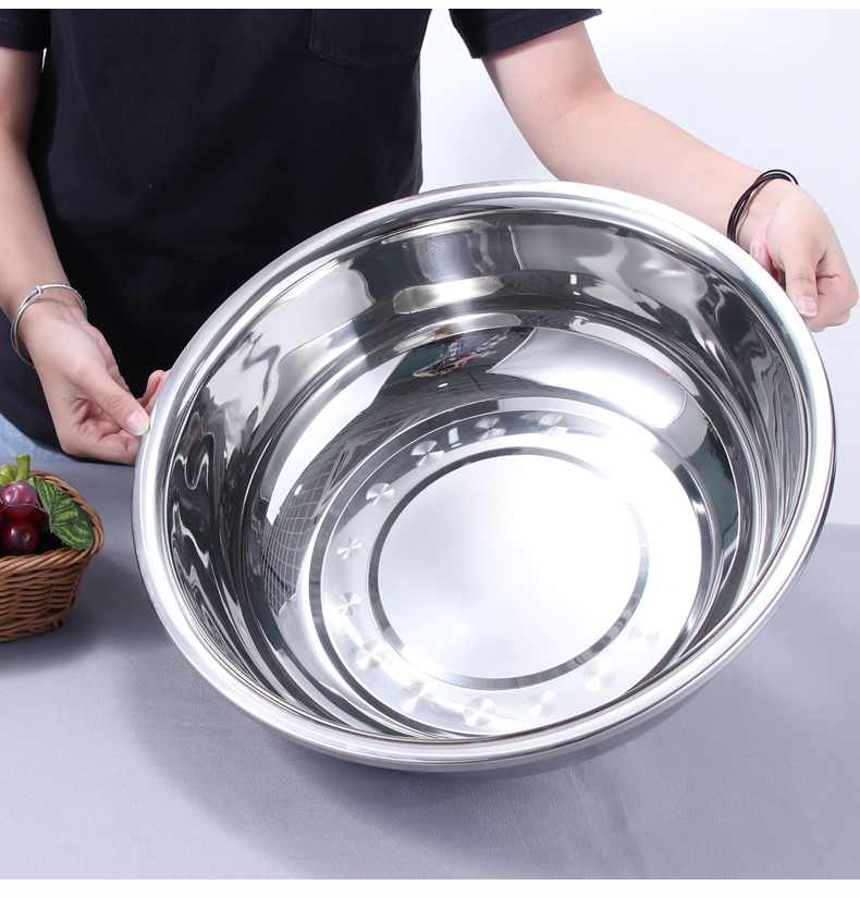 不锈钢圆形大盆洗澡盆洗衣服盆洗菜盆加厚多用和面盆洗脚盆洗脸盆加厚
