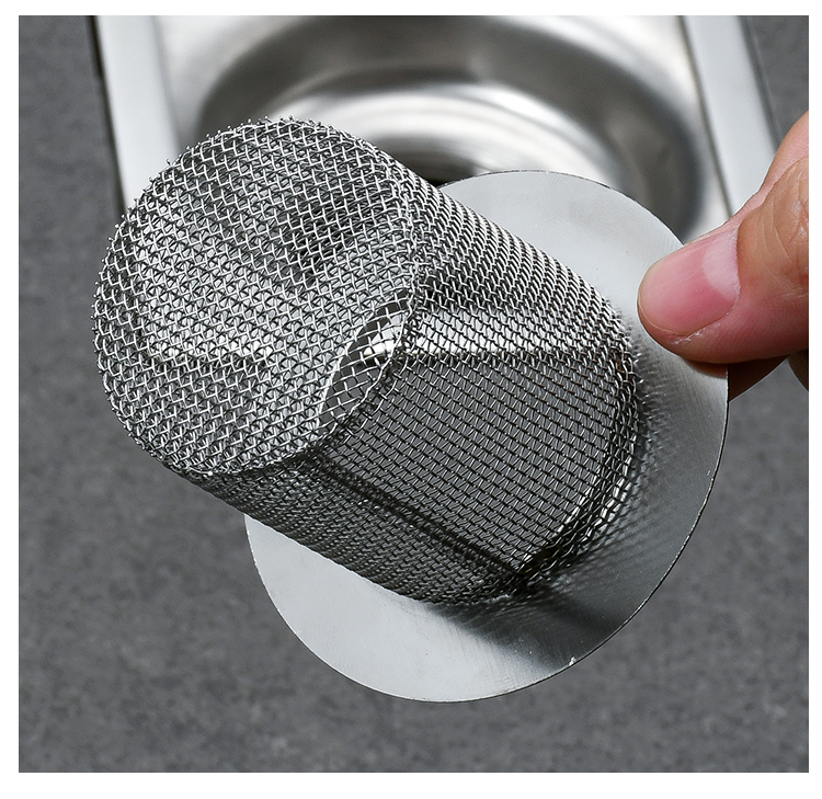卫生间浴室不锈钢地漏网头发下水道过滤网堵盖排水口垃圾网罩2个装