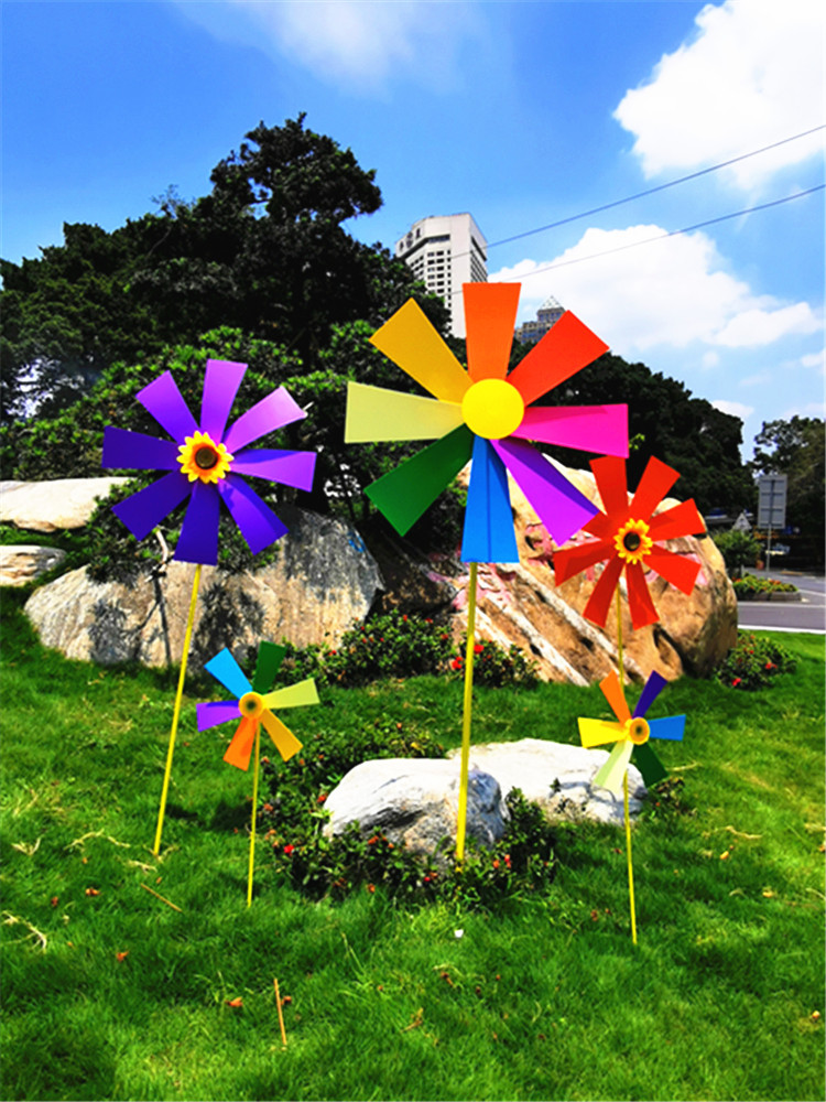 景观广告多彩荷兰风车新楼盘开售大堂摆放高品装饰户外旋转大风车