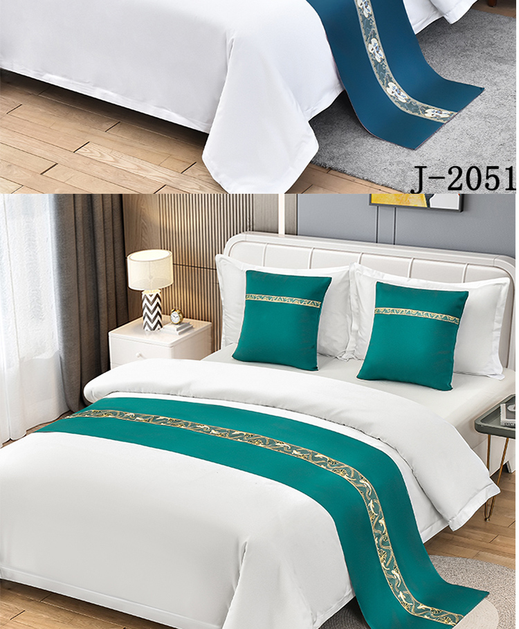 床旗床尾巾现代简约印象派床旗床尾巾宾馆酒店民宿床