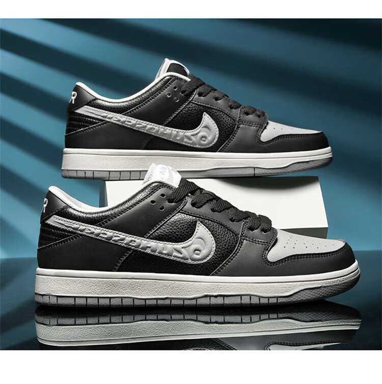 aj正版空军一号dunk冰雪奇缘aj1男鞋sb黑白熊猫休闲板鞋女同款 影子灰