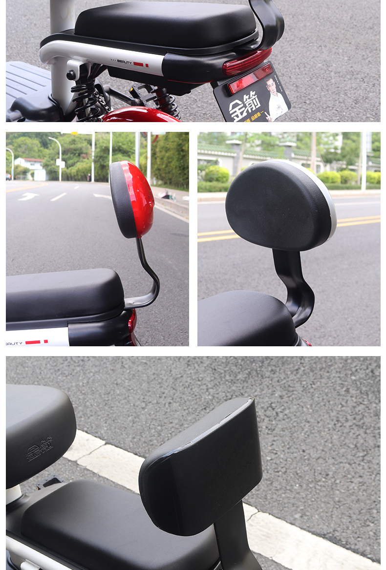 电动车后靠背台铃雅迪爱玛小蜜豆电瓶自行车后座靠背改装配件通用颜巧