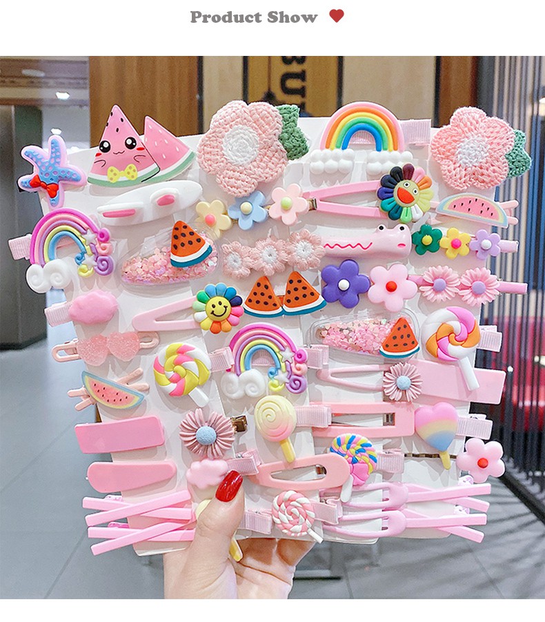 法克伦儿童发卡儿童发饰新款儿童发夹小女孩发卡可爱女童碎发夹头饰网