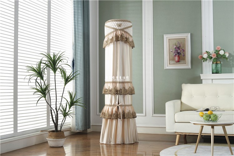 可狄新款立式圆形圆柱形柜机空调罩套格力客厅落地圆筒防尘罩3匹p金咖