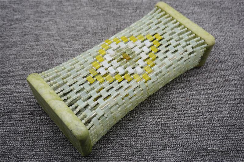 天然空心玉石枕头玉枕天然玉石枕头岫玉空心枕夏凉降温护颈枕玉片镂空