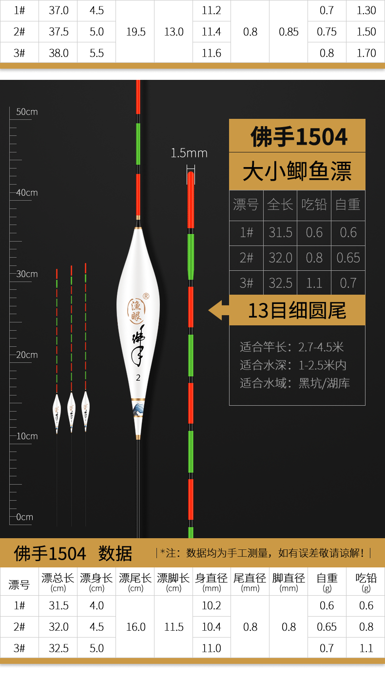 化氏佛手浮漂芦苇漂佛手鱼漂套装红绿尾高灵敏纳米浮漂超醒目加粗黑坑