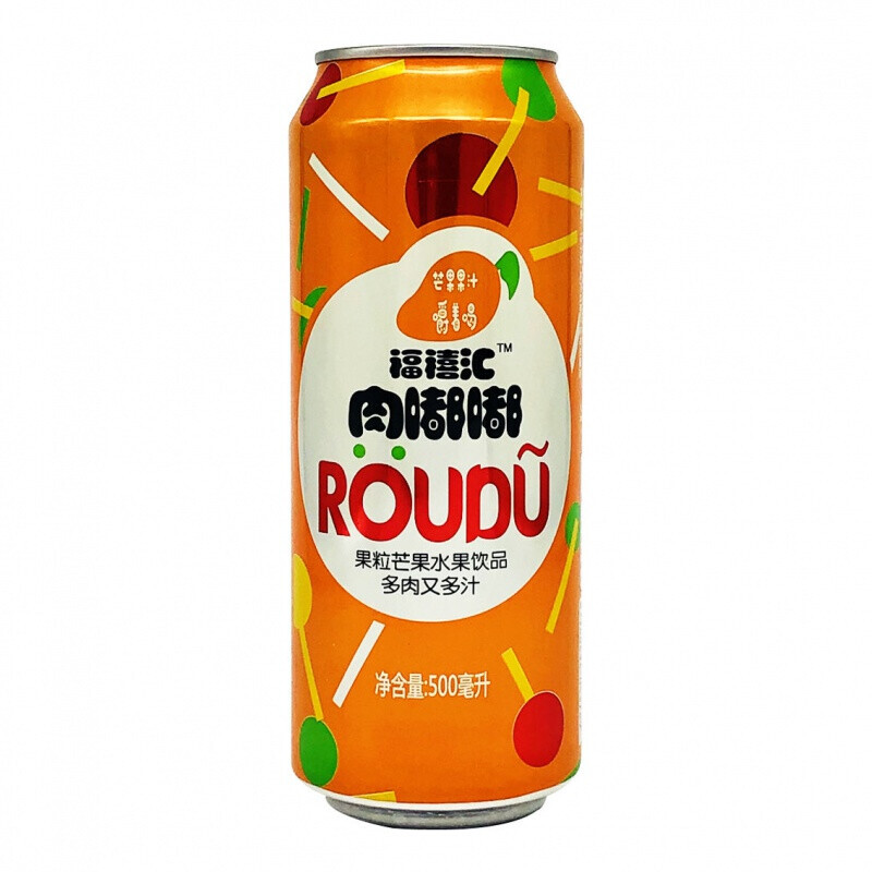 福禧汇肉嘟嘟 500ml 果粒葡萄芒果蜜桃苹果荔枝水果汁饮料饮品 苹果味