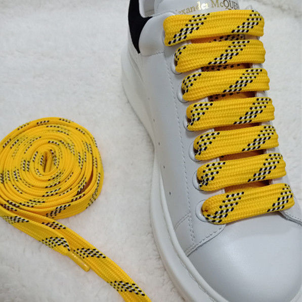 高品质好品质麦昆鞋带适配麦昆小白鞋加宽鞋带扁平专用鞋带经典黑白色