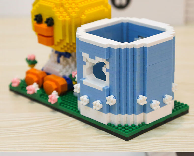 乐高lego积木笔筒学生办公室收纳摆件兼容创意礼物微颗粒拼装玩具