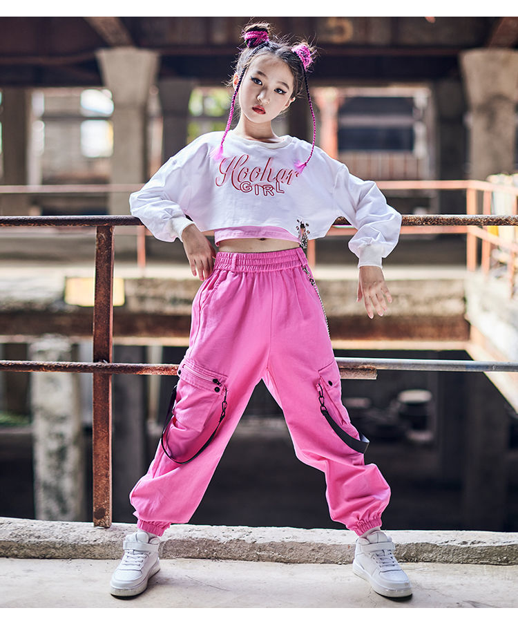 霜魄爵士舞服装女儿童街舞表演服女孩子嘻哈服啦啦操演出服现代舞衣服