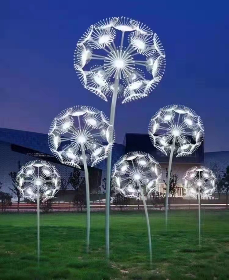 led发光蒲公英灯户外防水公园广场街道亮化装饰景观灯插地草坪灯 七彩