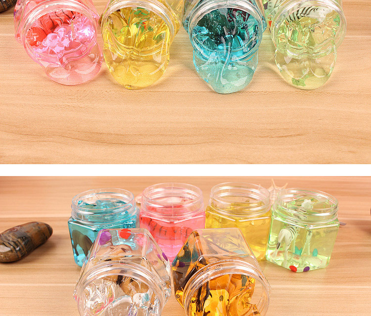 幼儿园安全不粘手水潭泥批发彩泥橡皮泥南瓜瓶珍珠水晶泥3瓶颜色随机