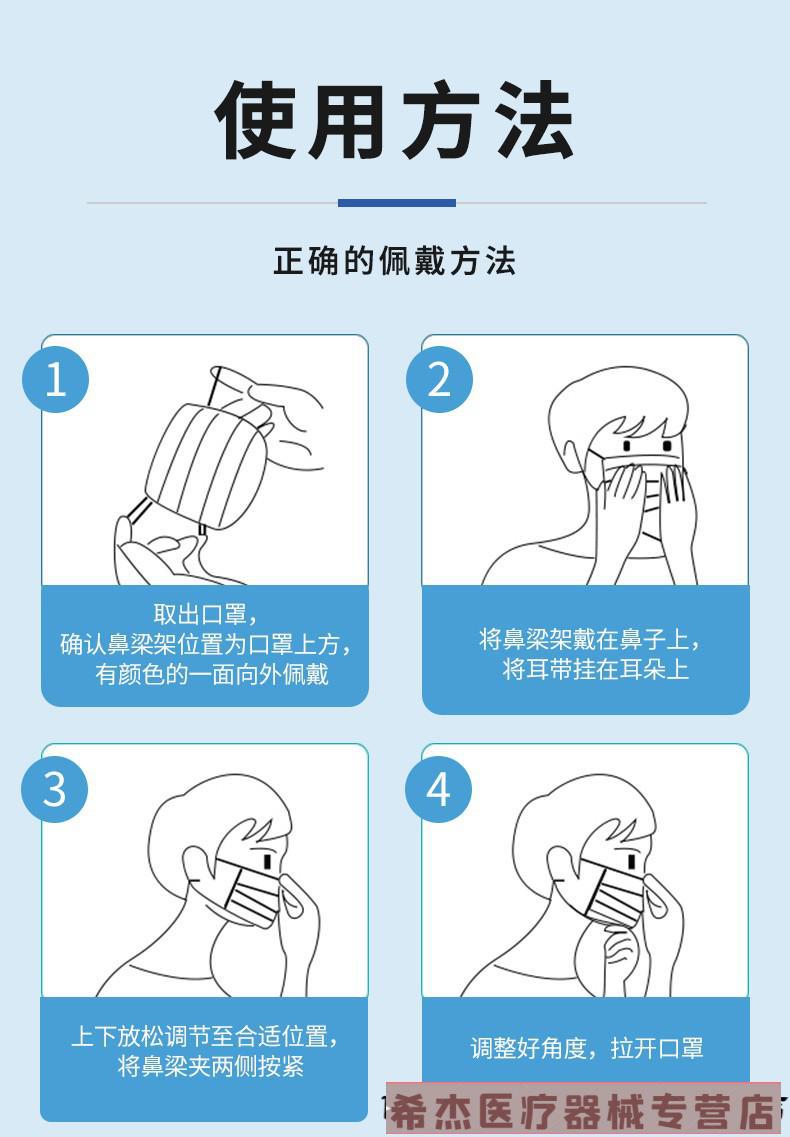 一次性医用口罩医用外科口罩挂耳式三层防细菌防飞沫透气fy送检查手套
