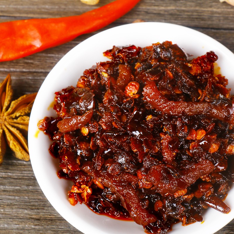 老干妈肉丝豆豉油辣椒280g瓶贵州特产下饭佐餐拌饭辣椒酱肉丝豆豉油
