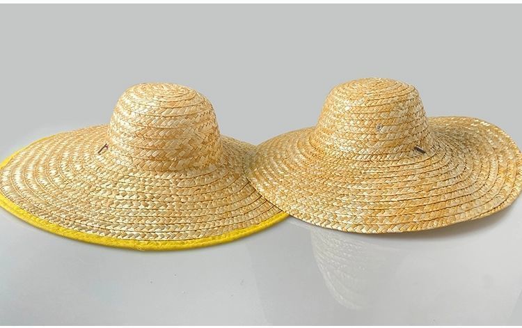 倩绣菲草帽农夫工地劳保钓鱼户外摘茶草帽农民晒遮阳大檐麦杆编织草帽