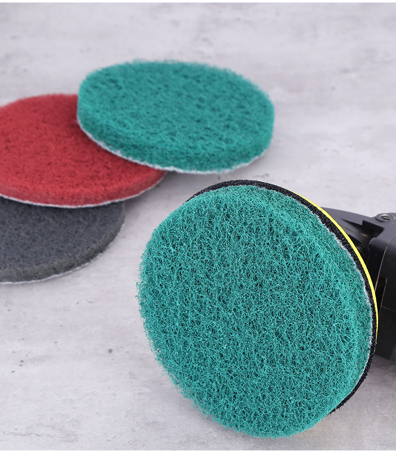 角磨机植绒百洁布5寸125mm背绒拉丝布打磨除锈清洁抛光片打磨片 4寸