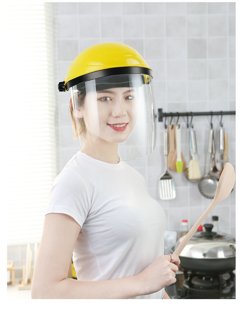 油烟女款炒菜防油溅神器厨房面罩全脸防护做饭专用帽女粉色款s5456cm