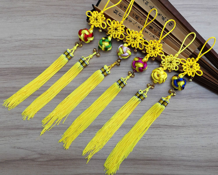 小号幸运球中国结挂件手工编织彩色绣球节庆礼品结婚婚房喜庆装饰黄红