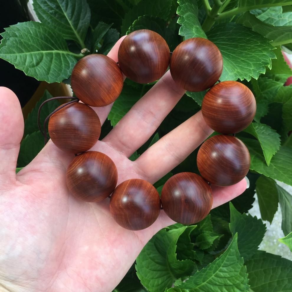 黑油根料崖柏手串霸气男款文玩佛珠香味不泡油高油高密 3.