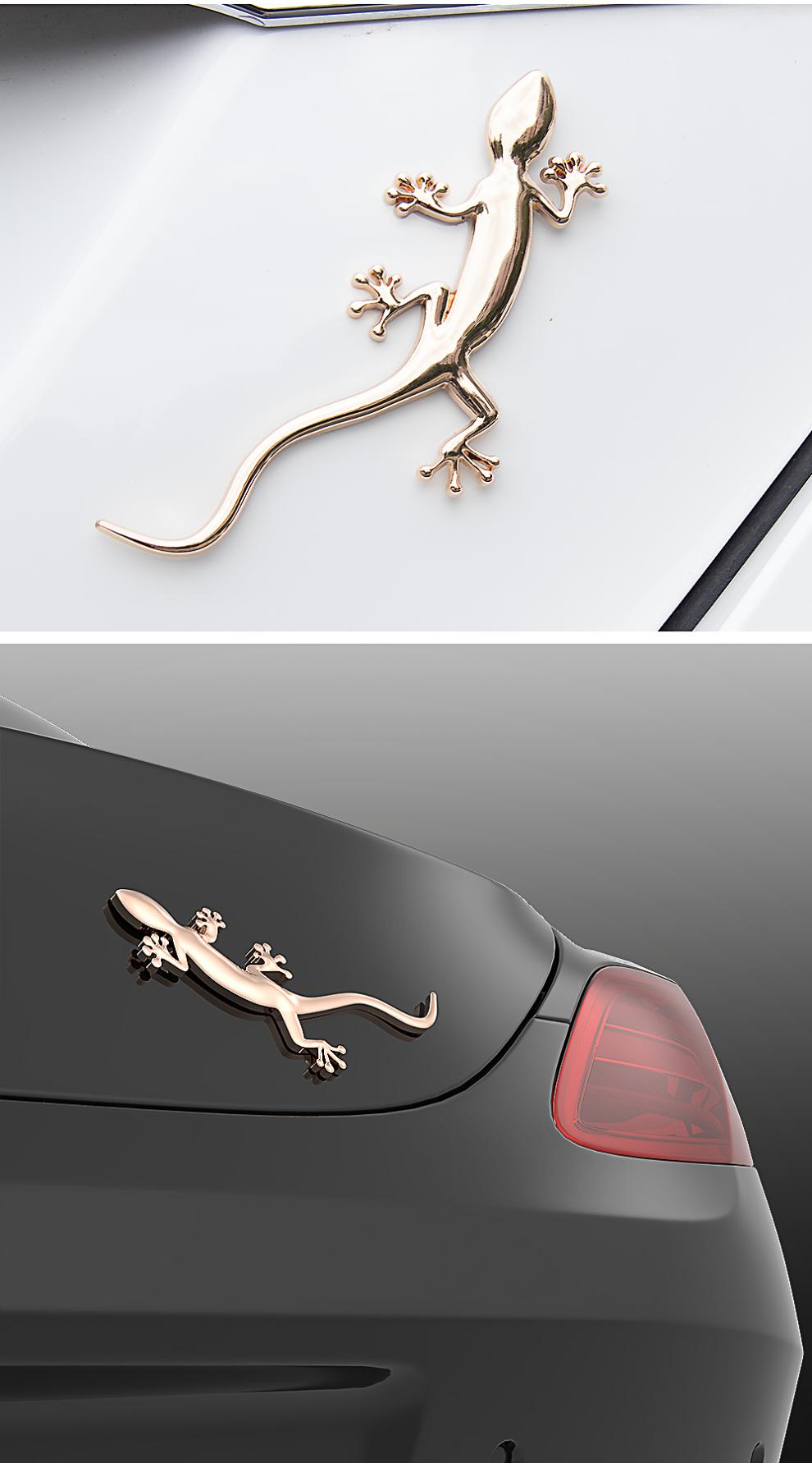 金属壁虎车贴3d立体电动车汽车贴纸划痕遮挡遮盖车身装饰改装用品升级